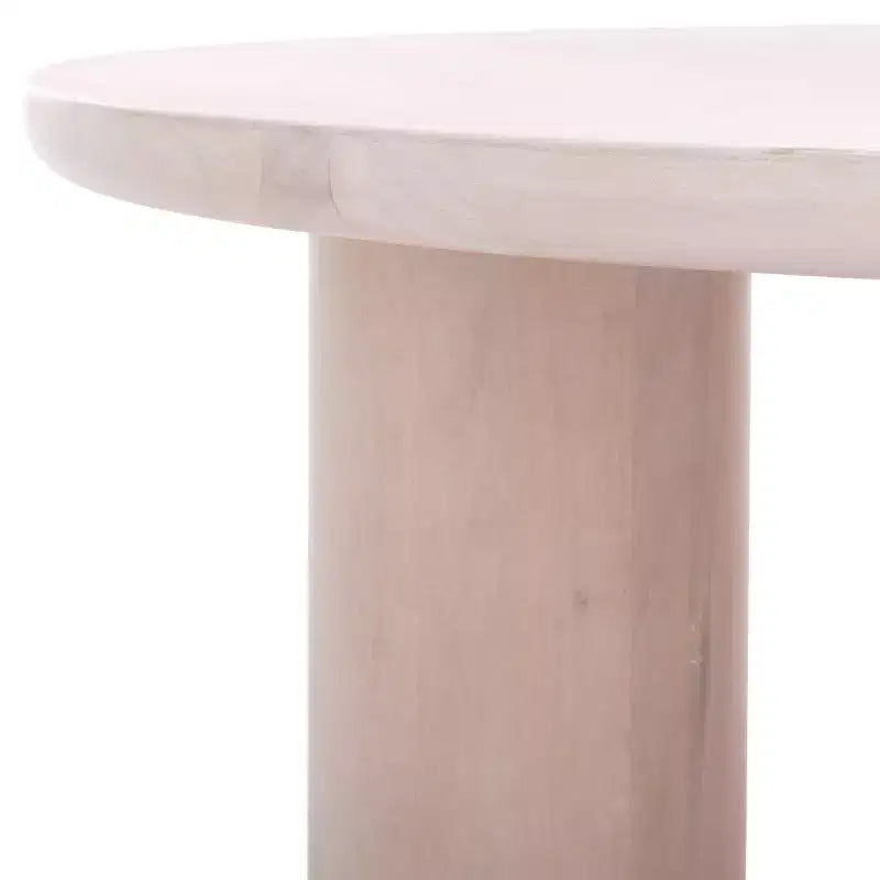 3-Leg Round Coffee Table, Black MDF Veneer with Wood Frame