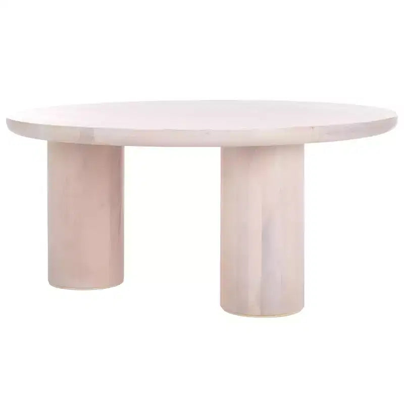 3-Leg Round Coffee Table, Black MDF Veneer with Wood Frame