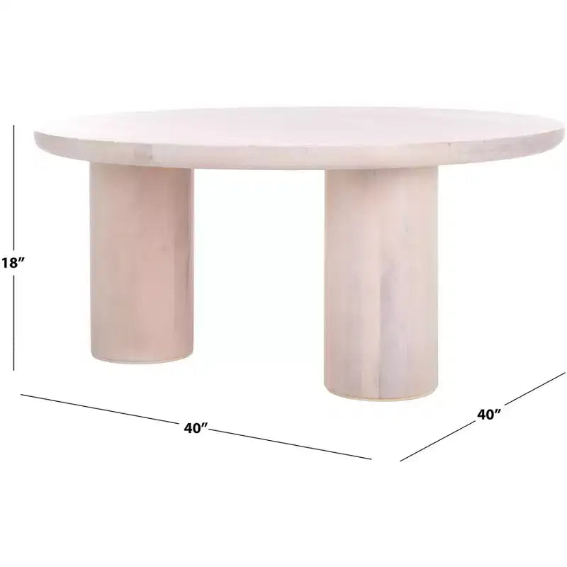 3-Leg Round Coffee Table, Black MDF Veneer with Wood Frame