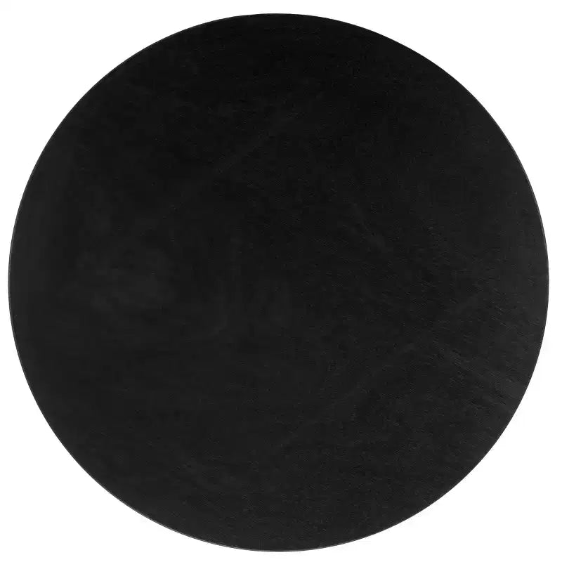 3-Leg Round Coffee Table, Black MDF Veneer with Wood Frame