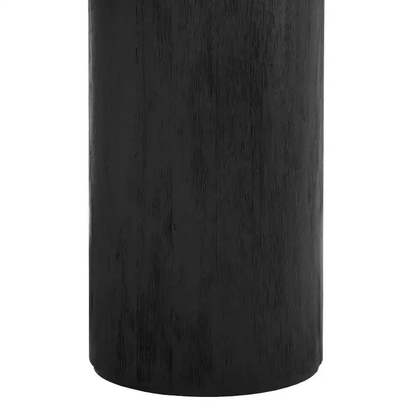 3-Leg Round Coffee Table, Black MDF Veneer with Wood Frame