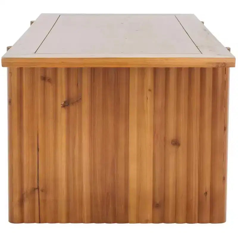 Rustic-Chic Rectangle Coffee Table with Fluted Sawhorse Frame