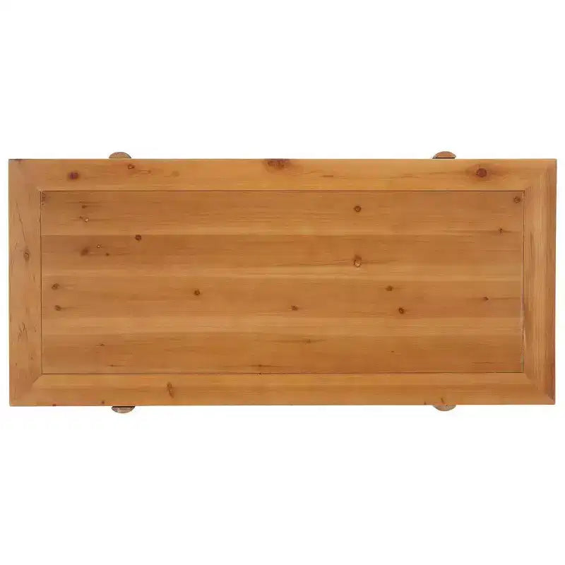 Rustic-Chic Rectangle Coffee Table with Fluted Sawhorse Frame