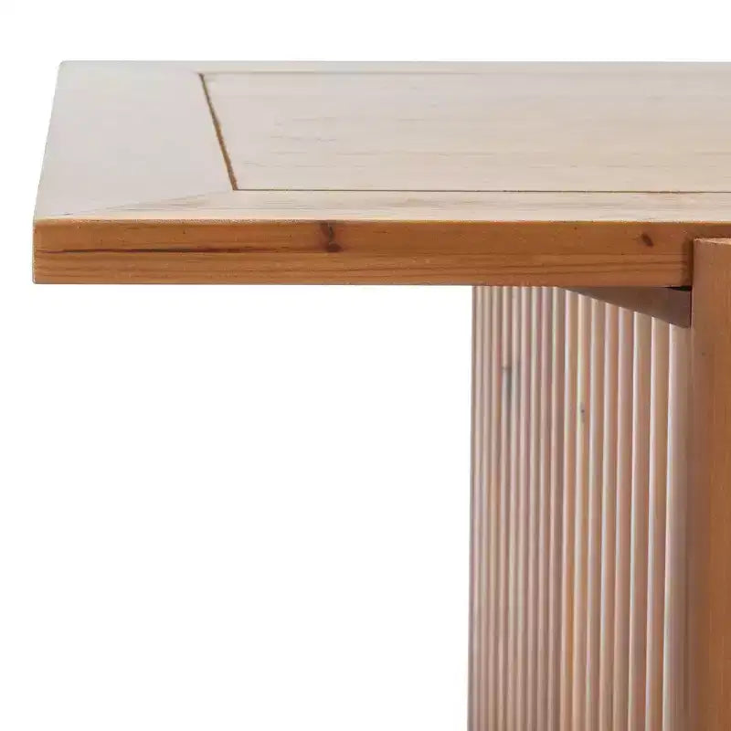 Rustic-Chic Rectangle Coffee Table with Fluted Sawhorse Frame