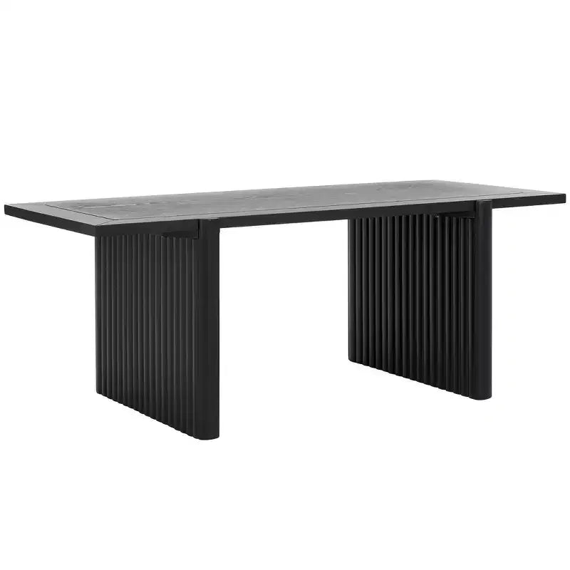 Rustic-Chic Rectangle Coffee Table with Fluted Sawhorse Frame