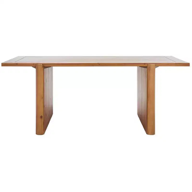 Rustic-Chic Rectangle Coffee Table with Fluted Sawhorse Frame