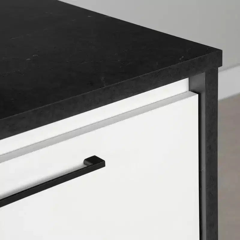 Kitchen Island with Faux Finish, 4 Drawers and 2 Doors